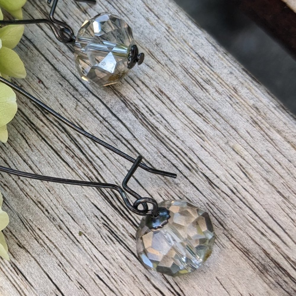 Vintage Crystal Kidney Wire Earrings - Picture 4 of 4